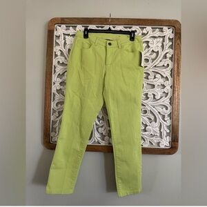 NWT  Christopher & Banks Lime Green Straight Leg Jeans